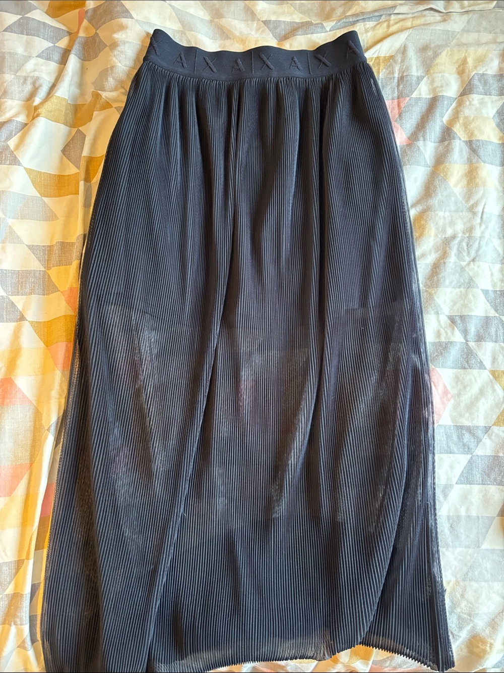 A/X Armani Exchange Sheer Maxi Skirt - dark navy